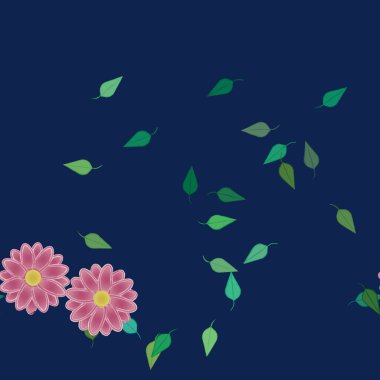 Yaprakları pürüzsüz arkaplan, vektör illüstrasyonu