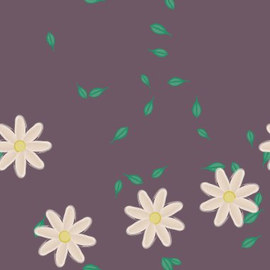 Yapraklı çiçek yapraklarının vektör çizimi, botanik arka plan