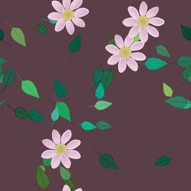 Yaprakları pürüzsüz arkaplan, vektör illüstrasyonu