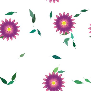 Yaprakları pürüzsüz arkaplan, vektör illüstrasyonu