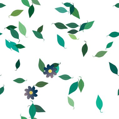 Yaprakları pürüzsüz arkaplan, vektör illüstrasyonu 