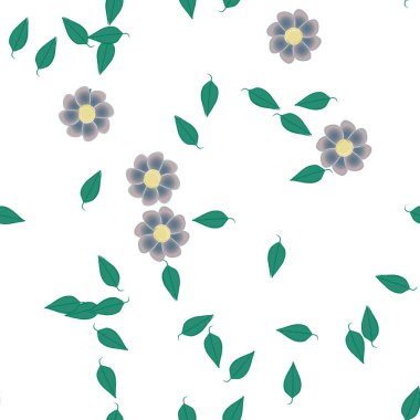 Yaprakları pürüzsüz arkaplan, vektör illüstrasyonu 