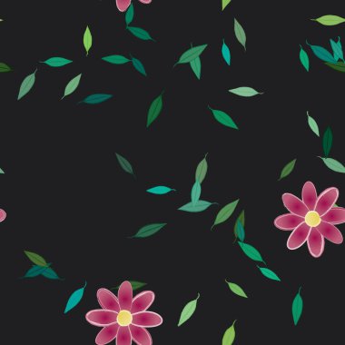 Yaprakları pürüzsüz arkaplan, vektör illüstrasyonu 