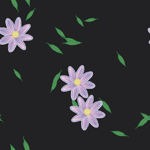 Fundo Sem Costura Floral Bonito Ilustração Vetorial — Vetor de Stock