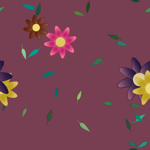 Schöne Florale Nahtlose Hintergrund Vektorillustration Blumen — Stockvektor