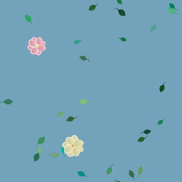 花や緑の葉が描かれています — ストックベクタ