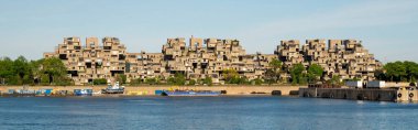 Montreal, Quebec, Kanada - Haziran 2019: Habitat 67 görünümü