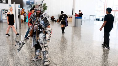 Montreal, Quebec, Kanada - 7 Temmuz 2019: Comiccon: Cosplayer