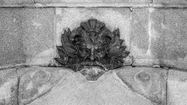 Montreal Quebec Canada Circa May 2019 Detail Mythological Figures Horned — стокове фото