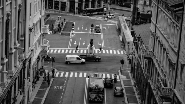 Trieste Itália Outubro 2019 Vista Encruzilhada Entre Corso Italia Silvio — Fotografia de Stock