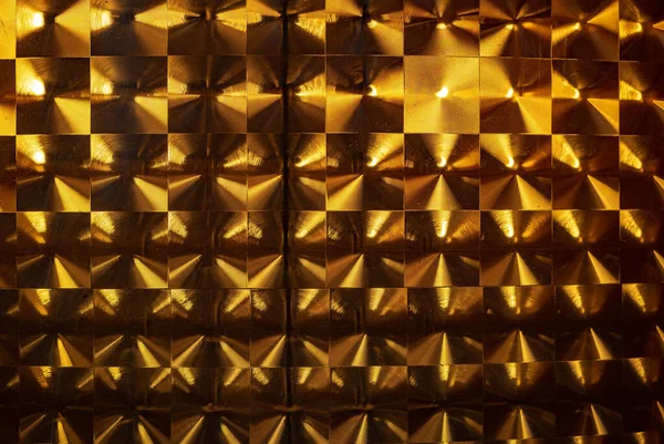 Geometric gold-light reflections curved square pattern. Abstract wallpaper