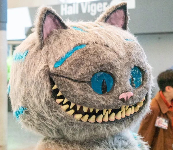 Montreal Quebec Canadá Julho 2019 Comiccon Cosplayer Cheshire Cat Closeup — Fotografia de Stock