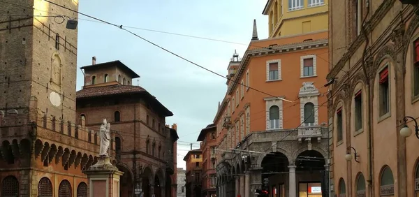 Bologna Italien April 2018 Stadsutsikt Två Tornen — Stockfoto