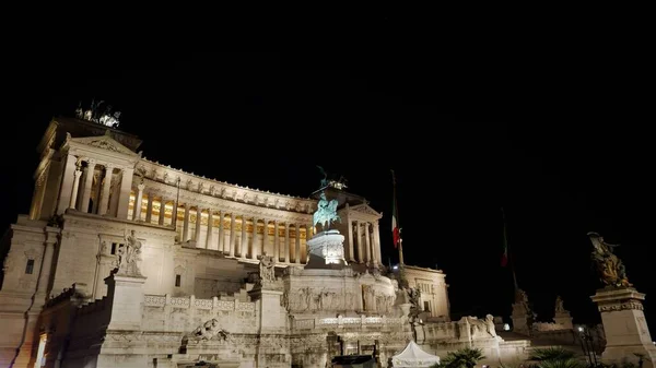 Roma Itália Dezembro 2018 Altare Della Patria Altar Pátria Noite — Fotografia de Stock