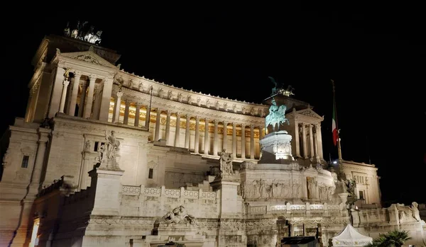 Roma Italia Dicembre 2018 Altare Della Patria Notte — Foto Stock