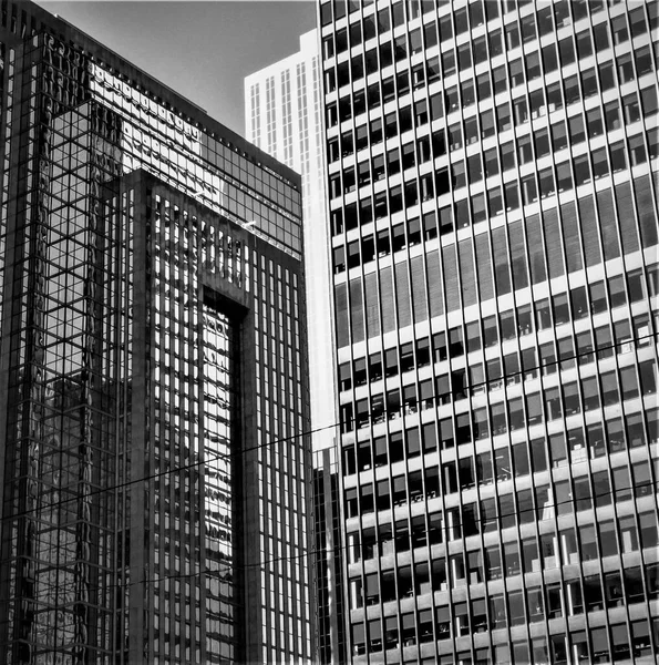 Centre Ville Toronto Gratte Ciel Noir Blanc — Photo