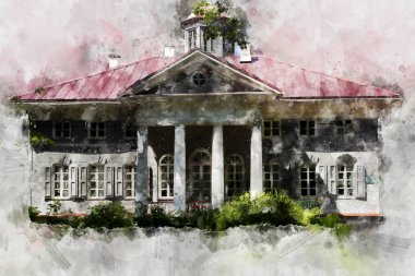 Klasik ev. Boya ile boyanmış.