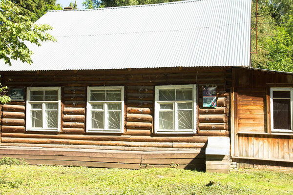 An old log house in the village. Russia.