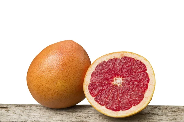 Gyümölcsök Fehér Alapon Banán Grapefruit Darabolt Gyümölcs — Stock Fotó