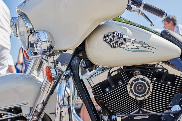 Polisman Harley davidson Cheboksry, Ryssland, 2019-09-05 — Stockfoto