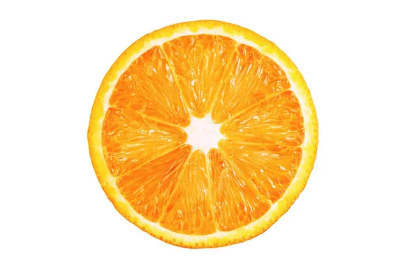 Нарізаний Апельсин Ізольований Білому Тлі Повна Глибина Різкості Вирізати Допомогою — стокове фото