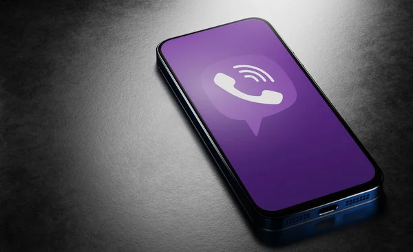 Application Viber Sur Écran Gros Plan Smartphone Moderne Applications Pour — Photo