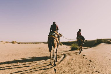 thar çölde turist ile dromedary