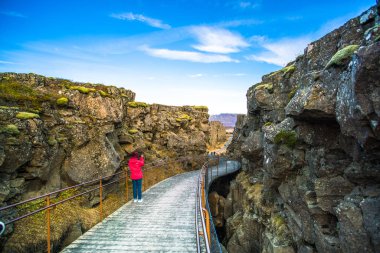 Pingvellir (Thingvellir), a site of historical and cultural national park in southwestern Iceland, boundary between the North American tectonic plate and the Eurasian clipart