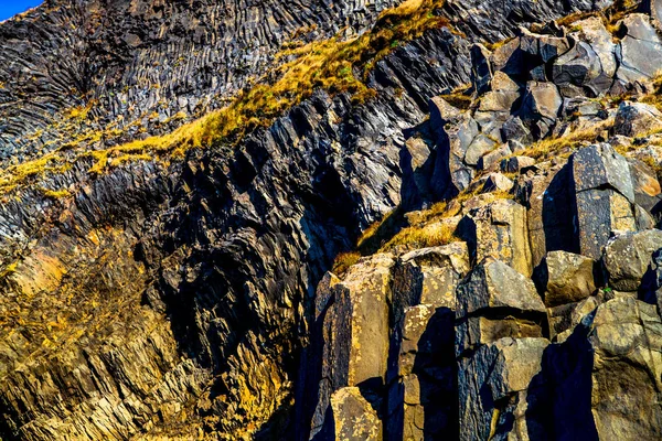 Reynisfjall Гора Базальтовим Колоною Reynisfjara Пляжі Південному Узбережжі Ісландії — стокове фото