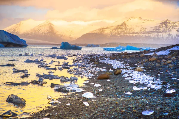 Jokulsarlon Glaciale Rivier Lagune Een Grote Gletsjermeer Aan Rand Van — Stockfoto