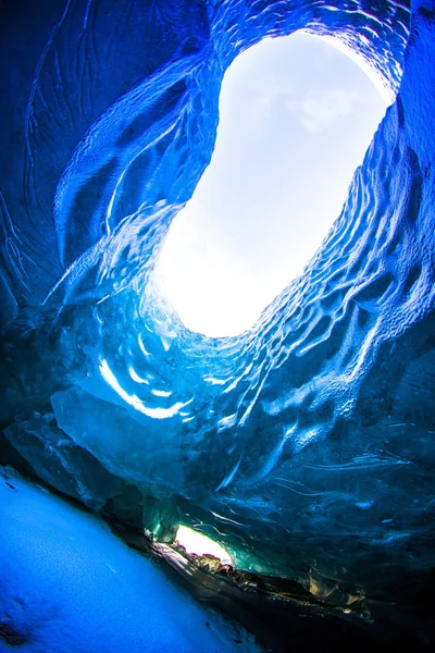 Ice Cave Natural Phenomena Formed Glaciers Winter Water Running Glacier — Stock Photo, Image