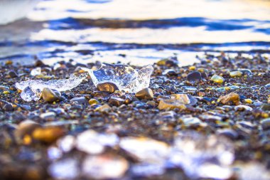 Jokulsarlon (buzul nehir lagün), büyük bir buzul Gölü kenarındaki Güneydoğu İzlanda'daki Vatnajokull Milli Parkı.
