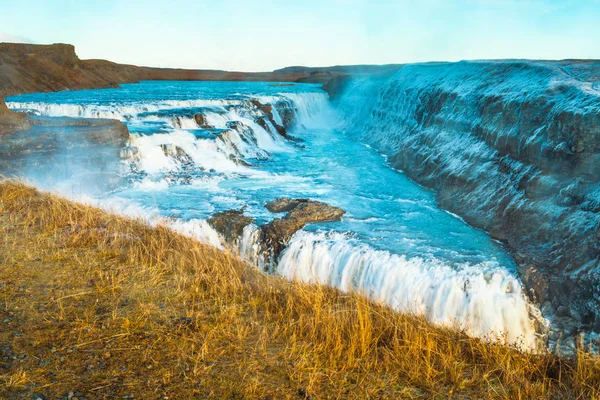 Gullfoss Golden Fall Une Cascade Faisant Partie Cercle Situé Dans — Photo