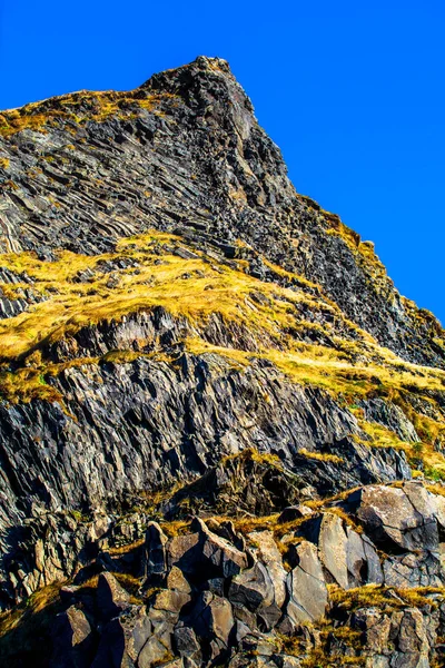 Reynisfjall Гора Базальтовим Колоною Reynisfjara Пляжі Південному Узбережжі Ісландії — стокове фото