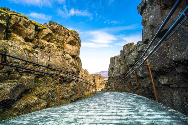 Pingvellir Thingvellir Local Parque Nacional Histórico Cultural Sudoeste Islândia Fronteira — Fotografia de Stock