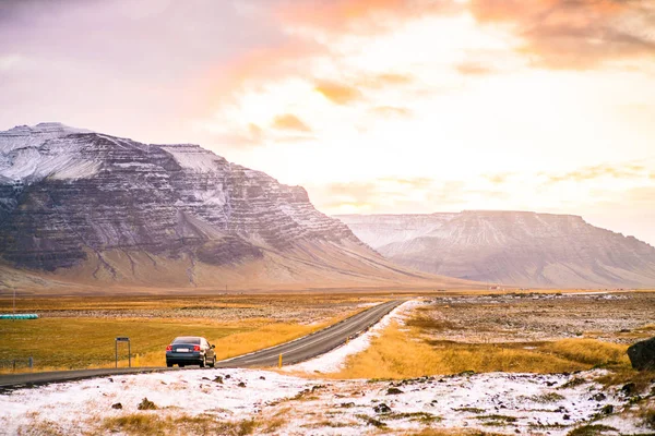Route Vagy Ring Road Hringvegur Nemzeti Fut Körül Izland Összeköti — Stock Fotó