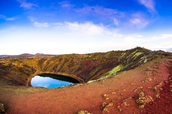 Kerith or Kerid, a volcanic crater lake located in the Grimsnes area in south Iceland, along the Golden Circle