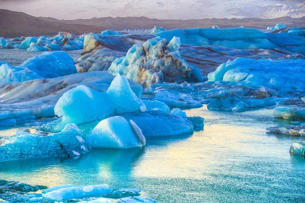 Jokulsarlon Jégkorszak Folyó Lagúna Egy Nagy Tóval Vatnajokull Nemzeti Park — Stock Fotó