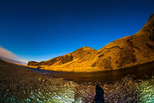 Nocne Niebo Skogar Islandia — Zdjęcie stockowe