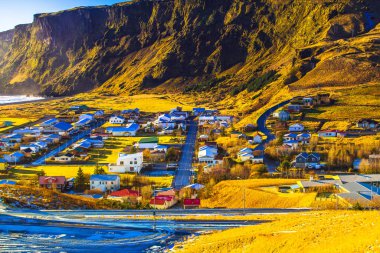 The village of Vik (Vik i Myrdal), the southernmost village in Iceland, located on the main ring road around the island. clipart