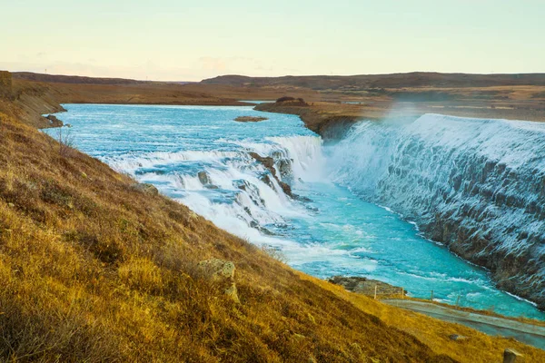 Gullfoss Golden Fall Une Cascade Faisant Partie Cercle Situé Dans — Photo