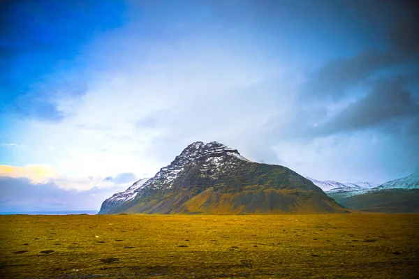 Zijaanzicht Van Route Ringweg Hringvegur Met Natuur Landschap Achtergrond Ijsland — Stockfoto