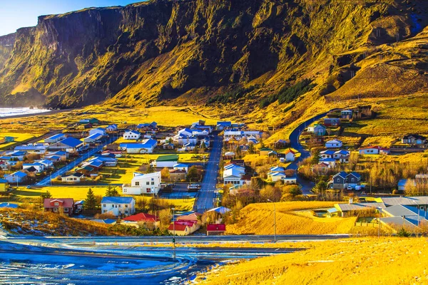 Pueblo Vik Vik Myrdal Pueblo Más Sur Islandia Situado Carretera — Foto de Stock