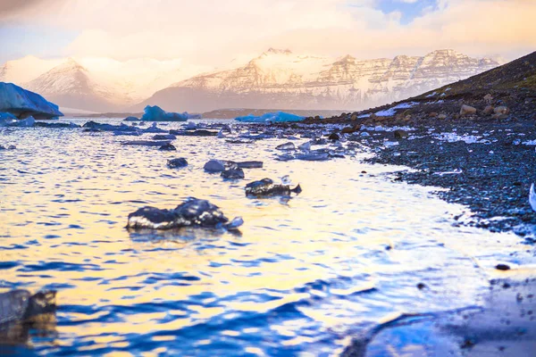 Jokulsarlon Jégkorszak Folyó Lagúna Egy Nagy Tóval Vatnajokull Nemzeti Park — Stock Fotó