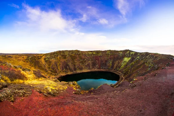 Kerith Lub Kerid Wulkaniczne Jezioro Kraterowe Położone Rejonie Grimsnes Południowej — Zdjęcie stockowe