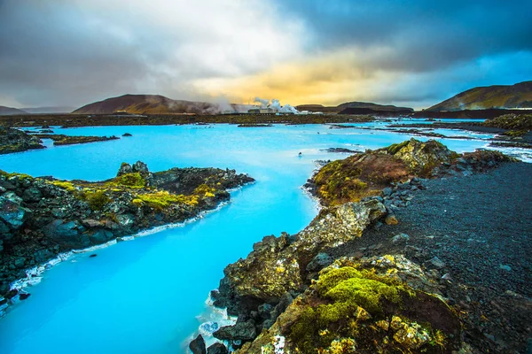 Blue Lagoon Spa Geotérmico Localizado Campo Lava Grindavik Península Reykjanes — Fotografia de Stock
