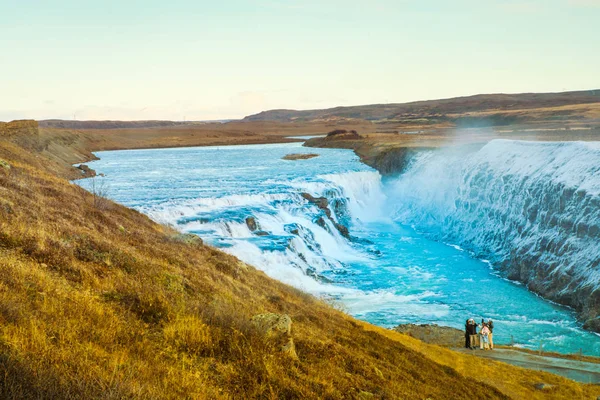 Gullfoss Goldener Wasserfall Ein Wasserfall Der Teil Des Goldenen Kreises — Stockfoto