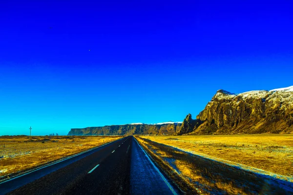 Rota Ring Road Hringvegur Uma Estrada Nacional Que Percorre Islândia — Fotografia de Stock