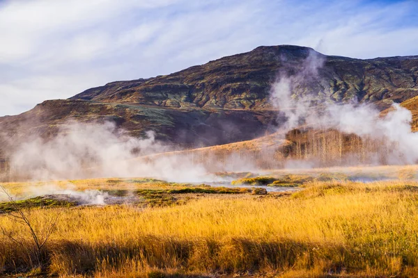 Strokkur Islandais Churn Des Geysers Les Célèbres Situé Dans Une — Photo