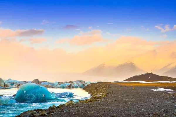 Glaciärlagunen Glacial River Lagoon Stor Issjö Utkanten Vatnajökull Nationalpark Sydöstra — Stockfoto